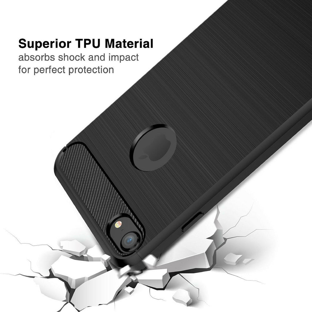 Futrola za Apple iPhone 8 / 7, Techsuit, Karbon, Crna