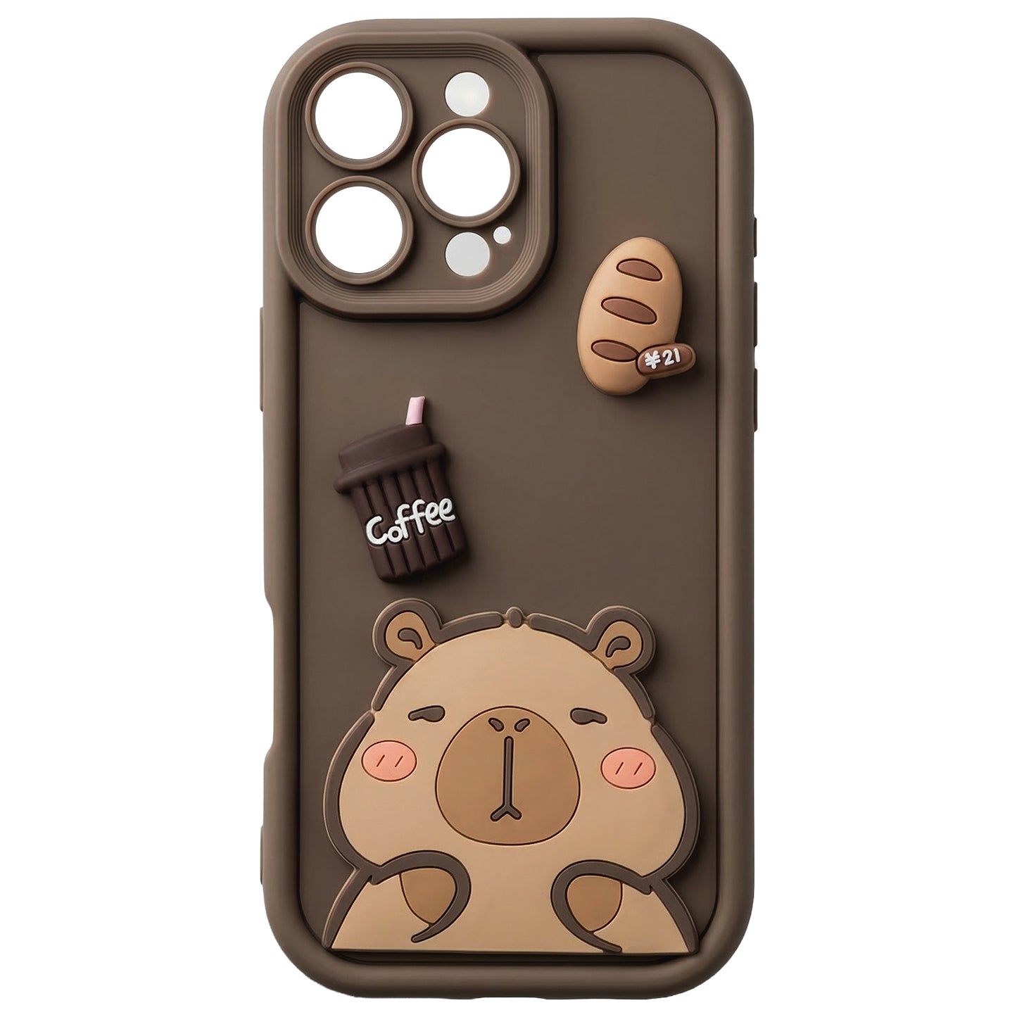 Futrola za Apple iPhone 16 Pro, OEM, Ultra Trendy 3D Capybara, Braon