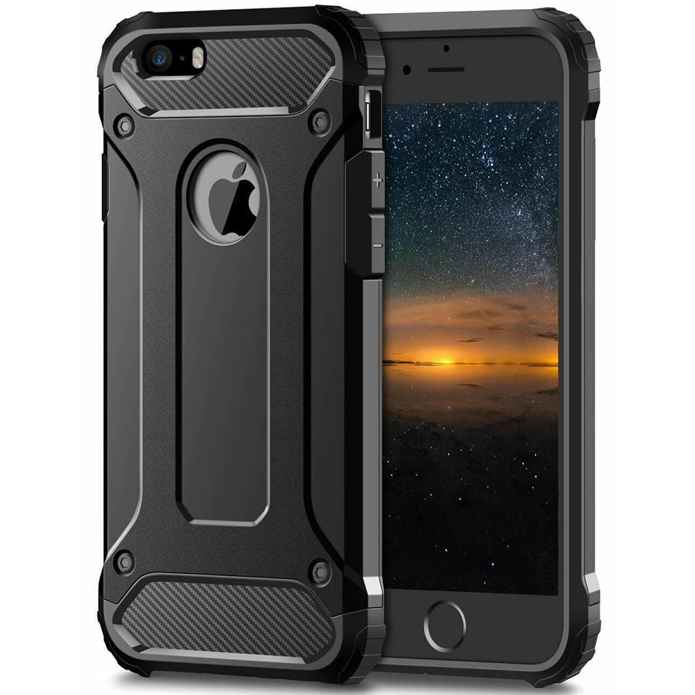 Futrola za Apple iPhone SE (2016) / 5 / 5s, Techsuit, Hybrid Armor, Crna