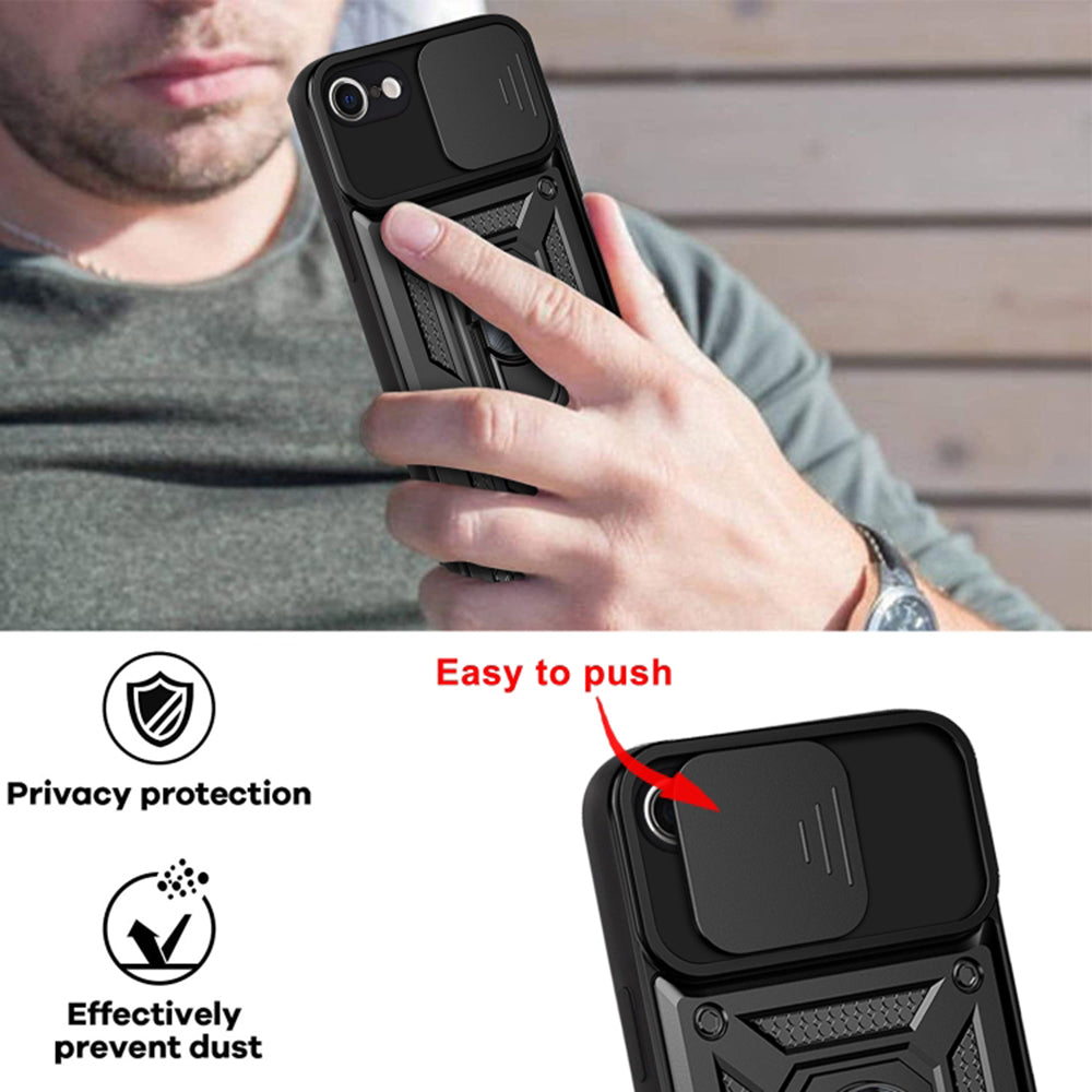 Futrola za Apple iPhone SE (2022) / SE (2020) / 8 / 7, Techsuit, CamShield, Crna