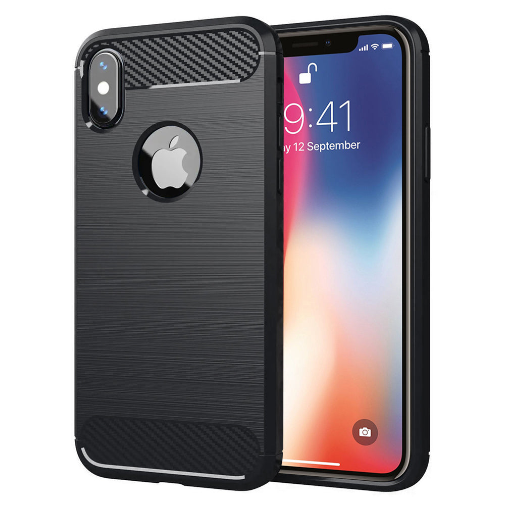 Futrola za Apple iPhone XS / X, Techsuit, Karbon, Crna