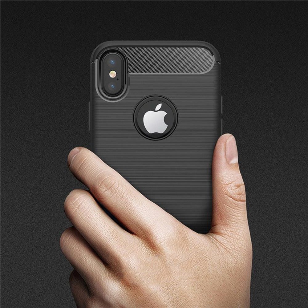 Futrola za Apple iPhone XS / X, Techsuit, Karbon, Crna
