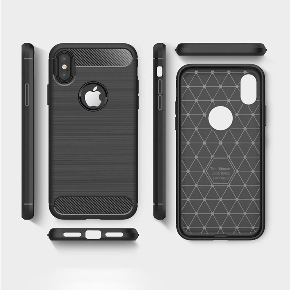 Futrola za Apple iPhone XS / X, Techsuit, Karbon, Crna