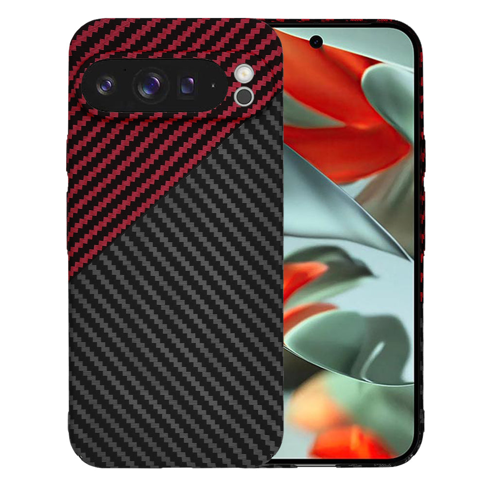 Futrola za Google Pixel 9 Pro XL, Techsuit, Carbonite FiberShell, Crno Crvena