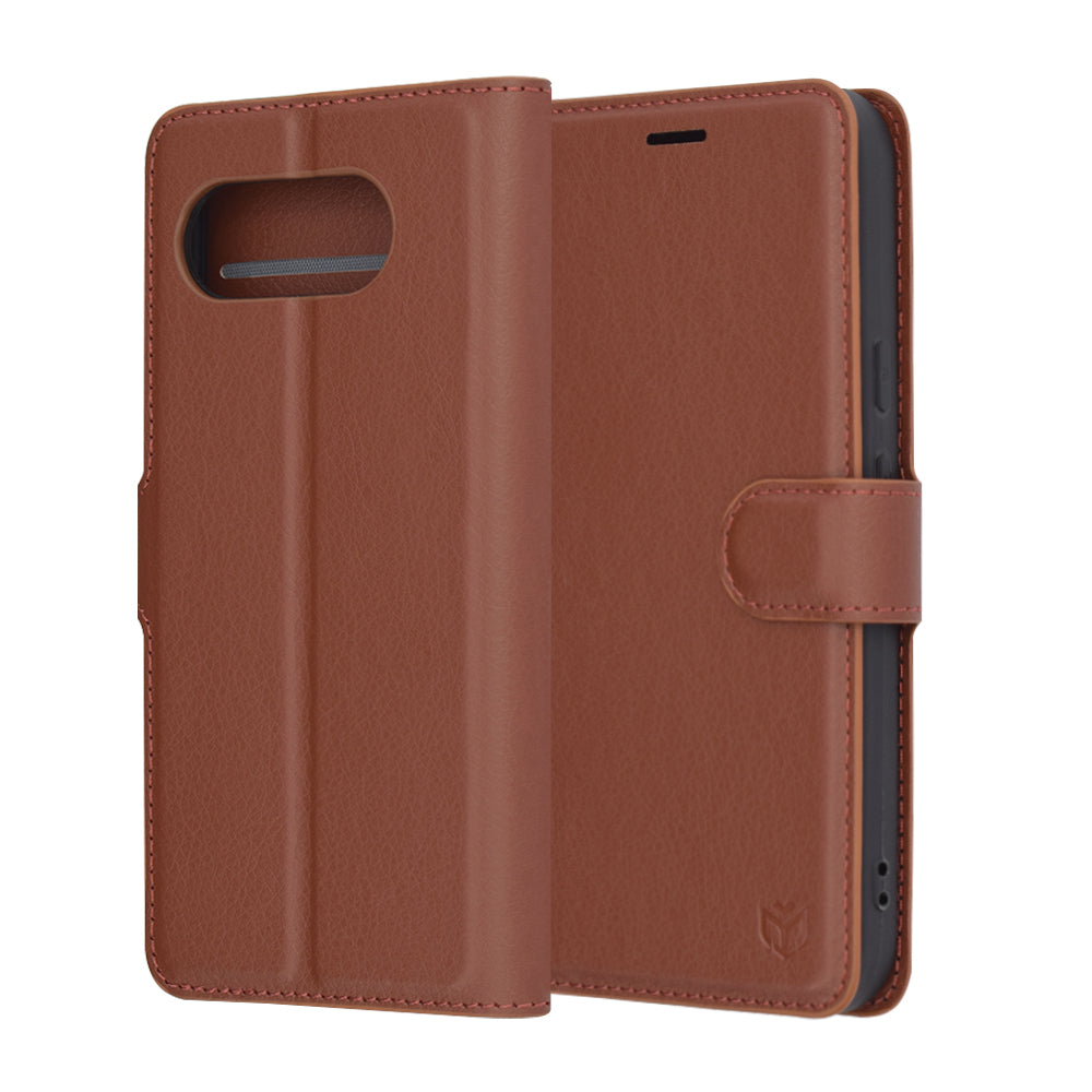 Futrola za Google Pixel 9a, Techsuit, Leather Folio, Braon