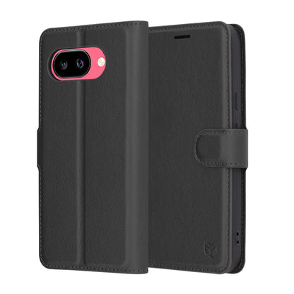 Futrola za Google Pixel 9a, Techsuit, Leather Folio, Crna