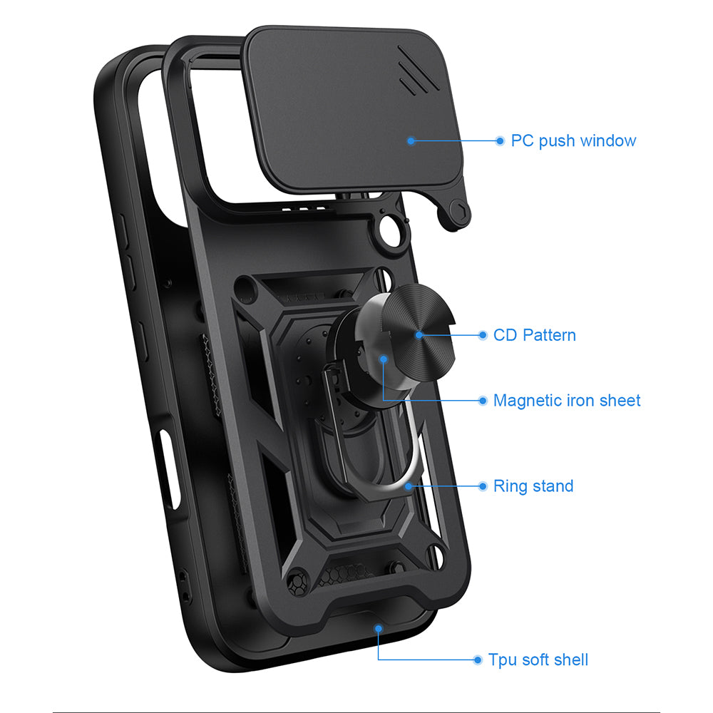 Futrola za Honor 600 Pro / 600, Techsuit, CamShield, Crna