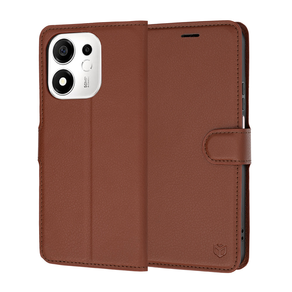 Futrola za Honor 600 Smart, Techsuit, Leather Folio, Braon
