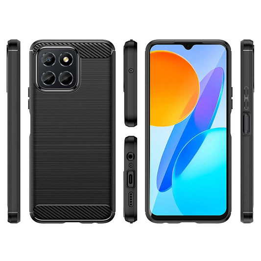 Futrola za Honor 70 Lite / X6 / X8 5G, Techsuit, Karbon, Crna