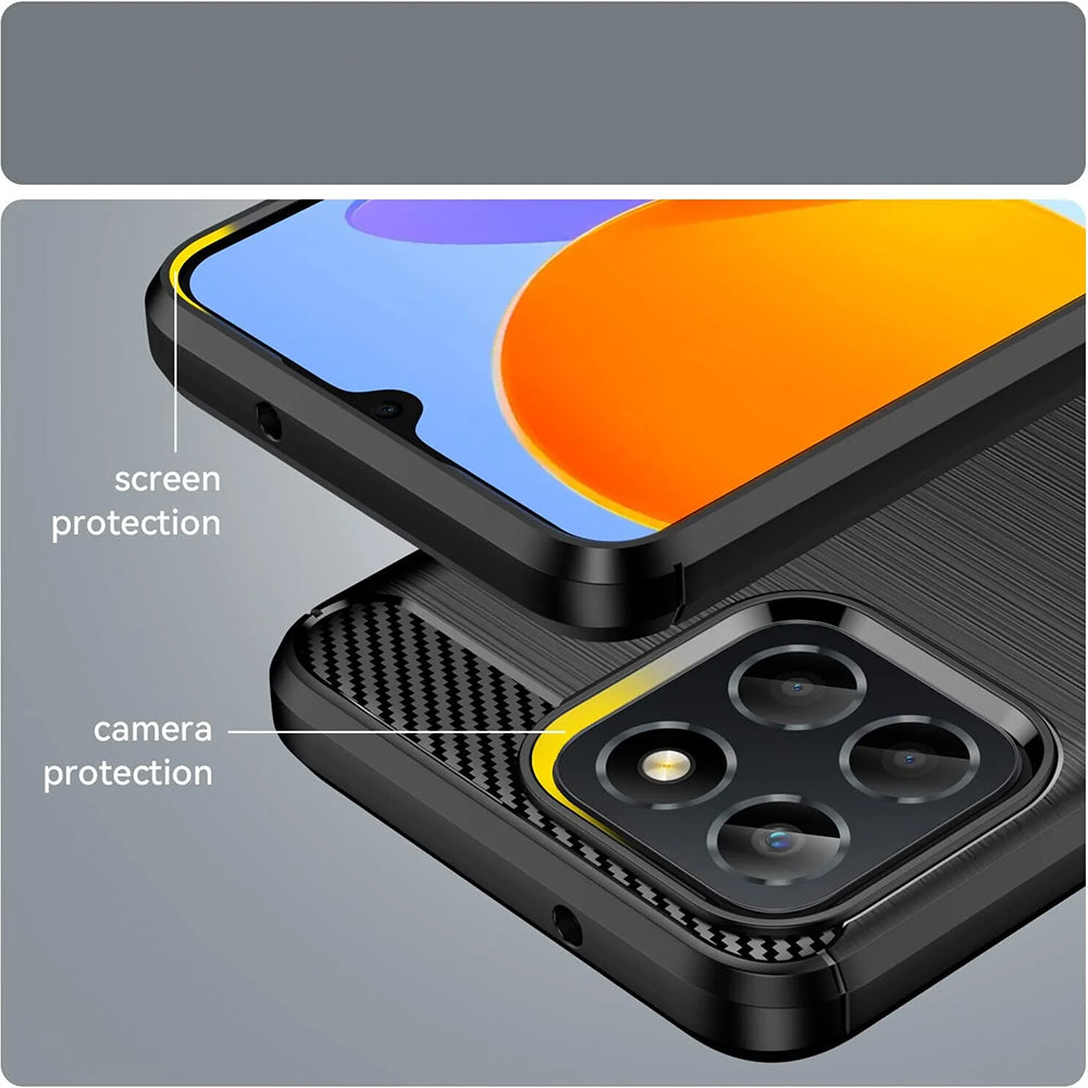 Futrola za Honor 70 Lite / X6 / X8 5G, Techsuit, Karbon, Crna