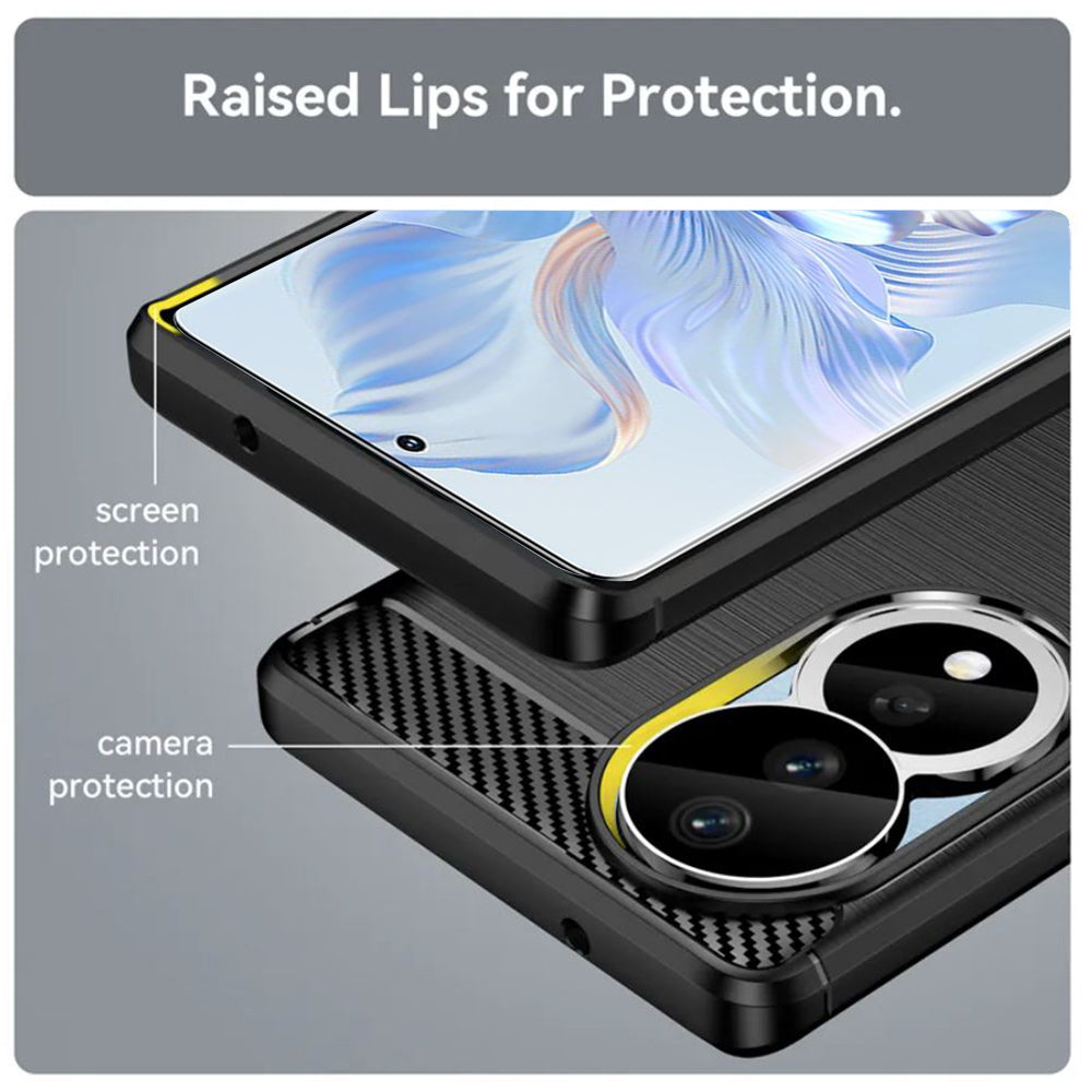 Futrola za Honor 90 / 80, Techsuit, Karbon, Crna