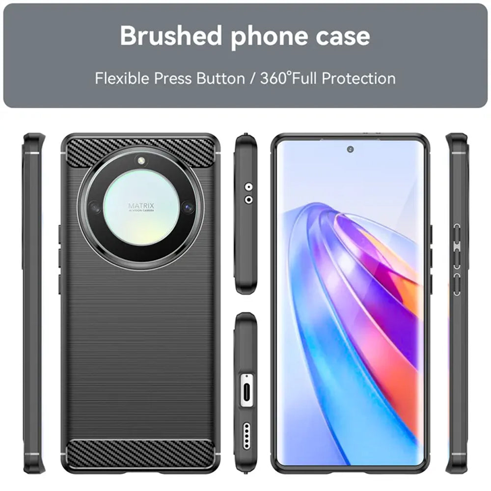 Futrola za Honor Magic5 Lite, Techsuit, Karbon, Crna