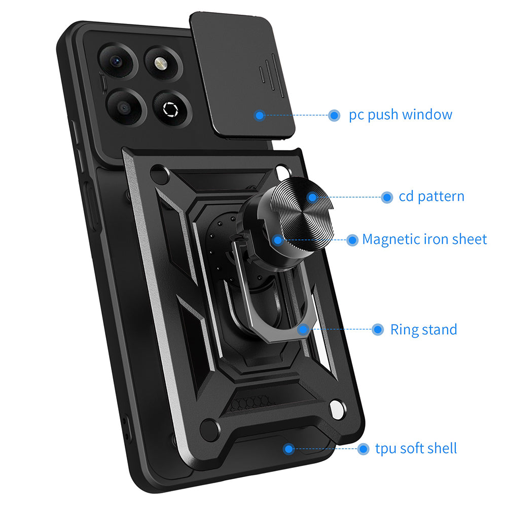Futrola za Honor X6b, Techsuit, CamShield, Crna