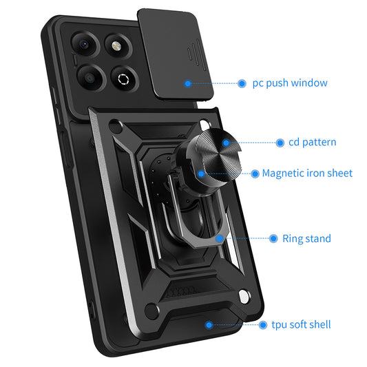 Futrola za Honor X6b, Techsuit, CamShield, Crna