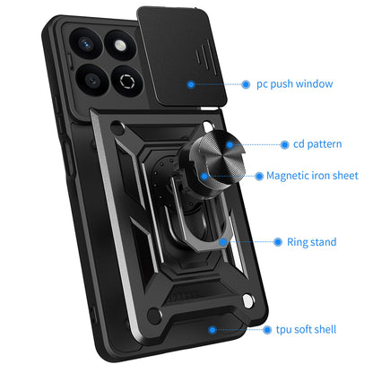 Futrola za Honor X7c / 200 Smart, Techsuit, CamShield, Crna