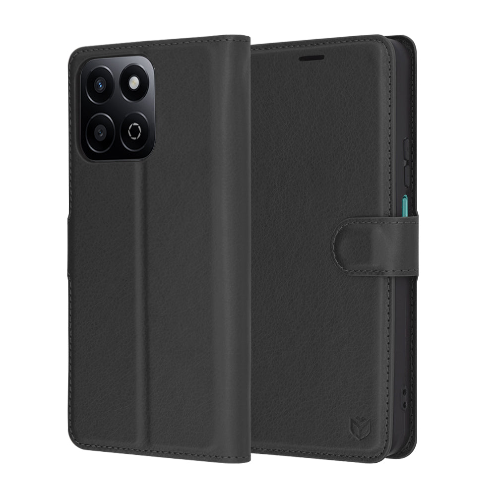 Futrola za Honor X7c / 200 Smart, Techsuit, Leather Folio, Crna