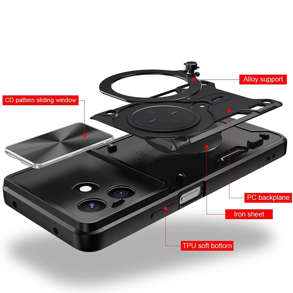 Futrola za Honor X8d, Techsuit, CamGuard Pro, Crna