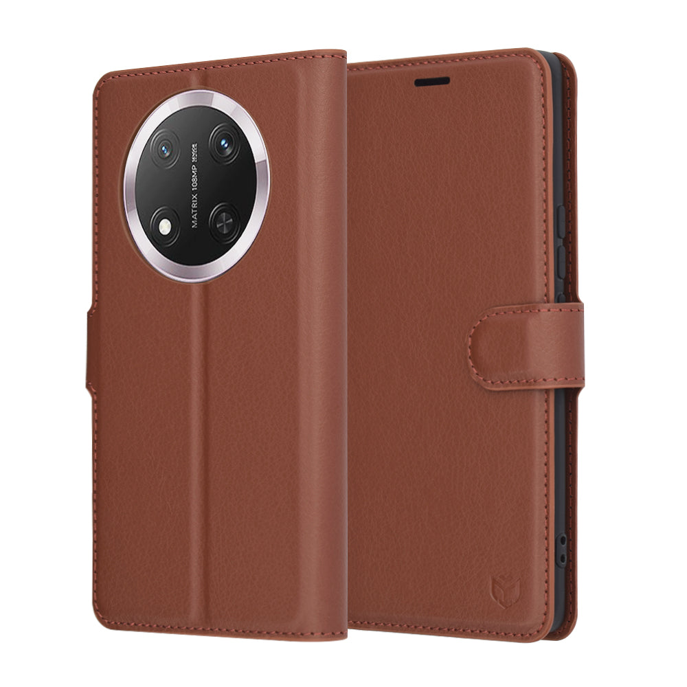 Futrola za Honor X9c / Magic7 Lite, Techsuit, Leather Folio, Braon