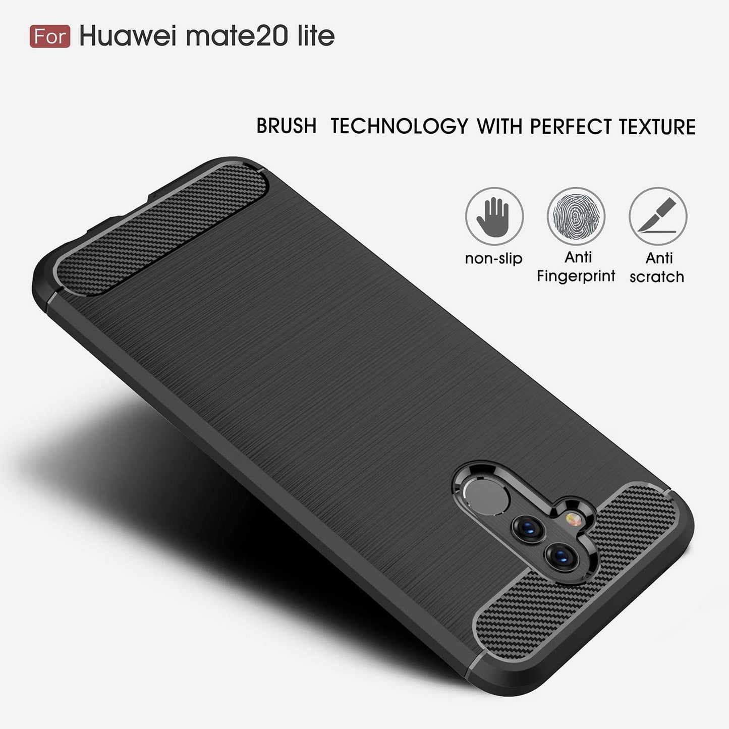 Futrola za Huawei Mate 20 Lite, Techsuit, Karbon, Crna
