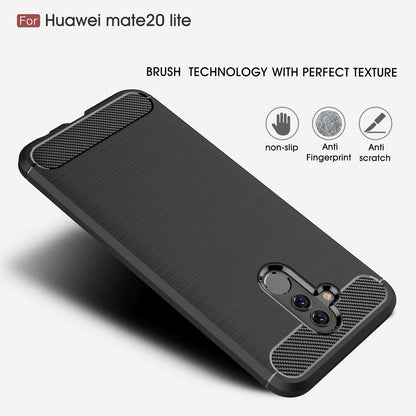 Futrola za Huawei Mate 20 Lite, Techsuit, Karbon, Crna