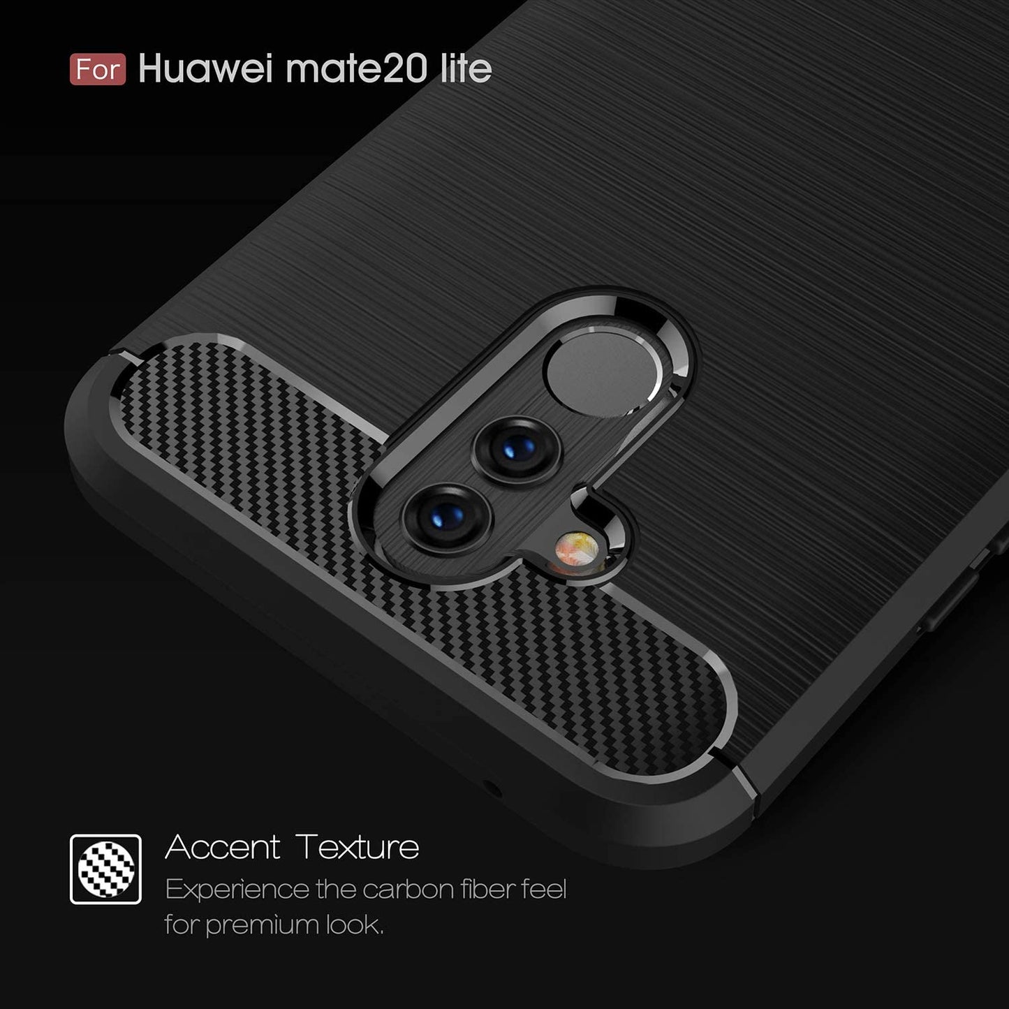Futrola za Huawei Mate 20 Lite, Techsuit, Karbon, Crna