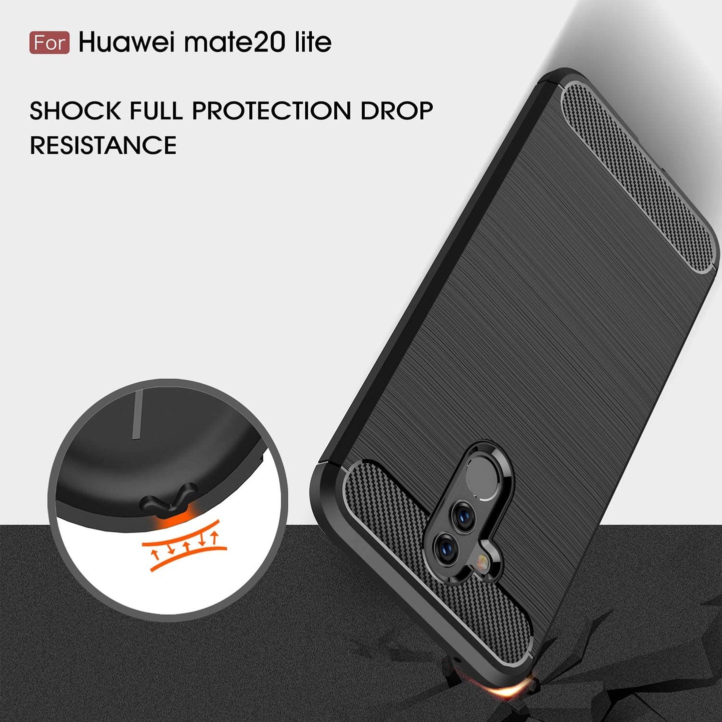 Futrola za Huawei Mate 20 Lite, Techsuit, Karbon, Crna