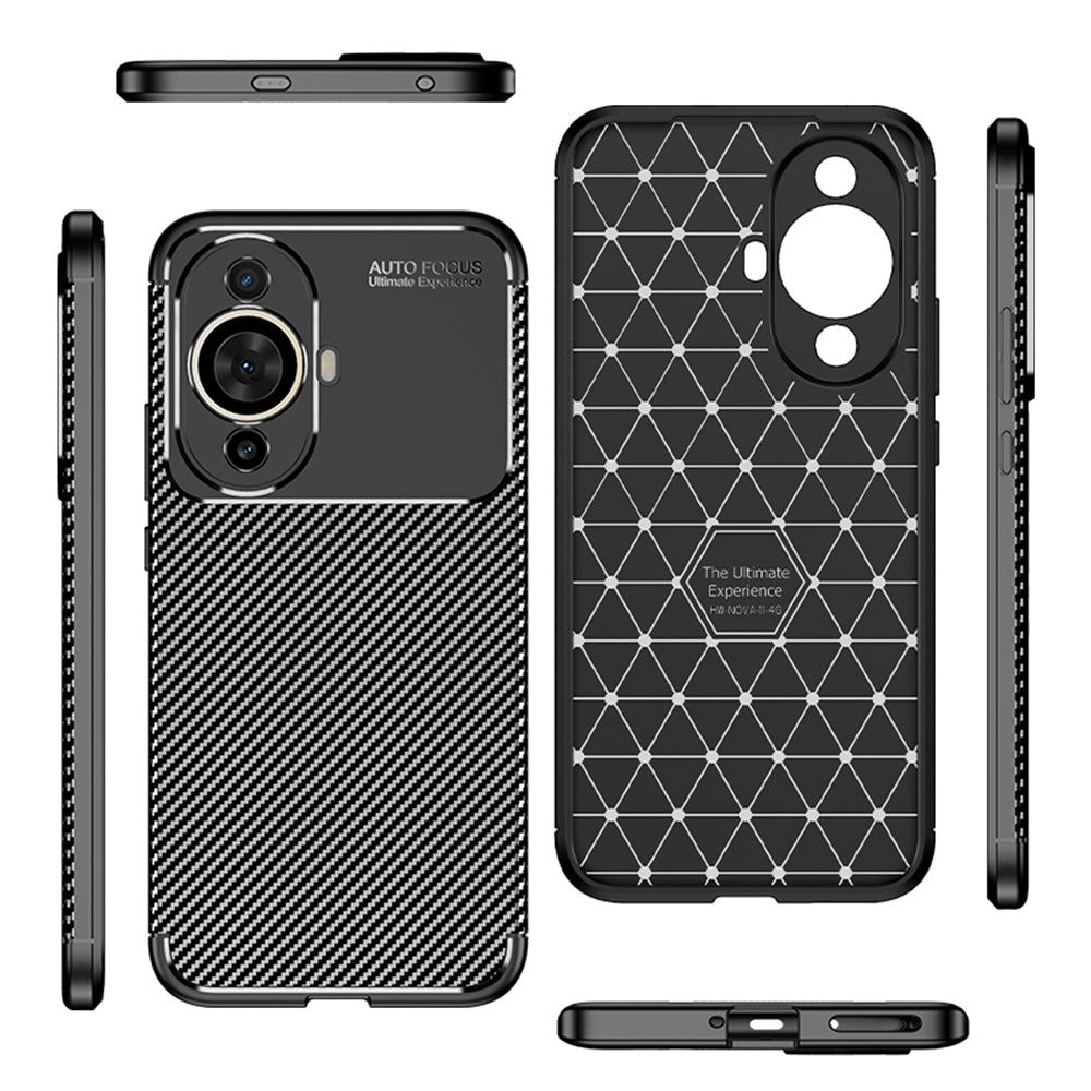 Futrola za Huawei nova 12s / nova 11, Techsuit, CarbonFiber, Crna
