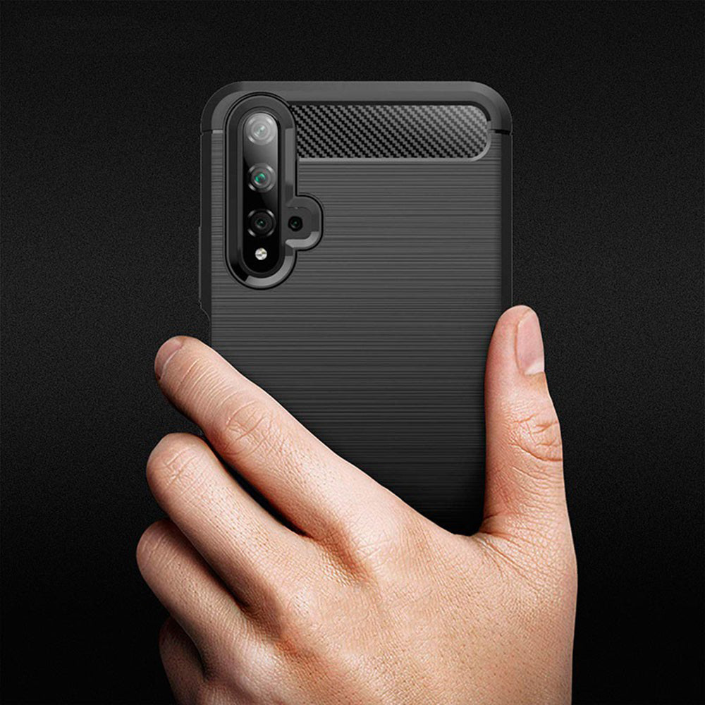 Futrola za Huawei nova 5T / Honor 20, Techsuit, Karbon, Crna