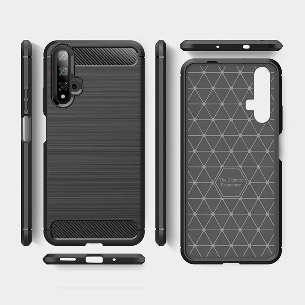 Futrola za Huawei nova 5T / Honor 20, Techsuit, Karbon, Crna