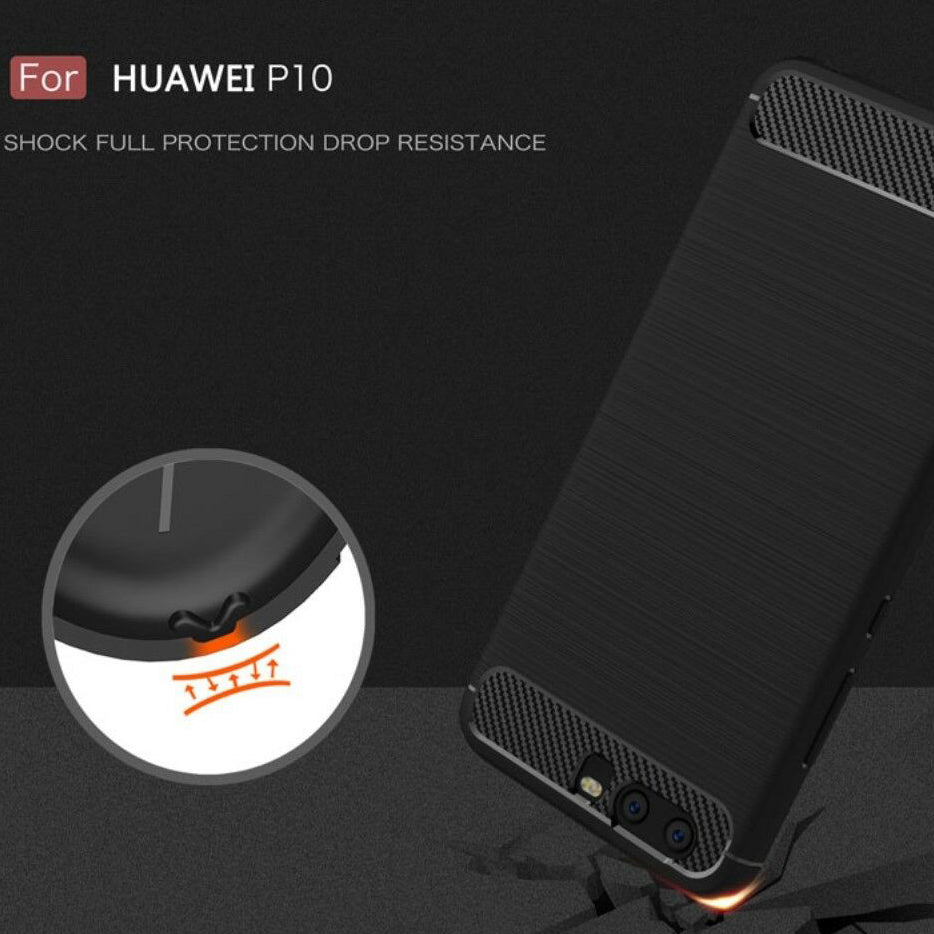 Futrola za Huawei P10, Techsuit, Karbon, Crna