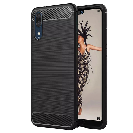 Futrola za Huawei P20, Techsuit, Karbon, Crna