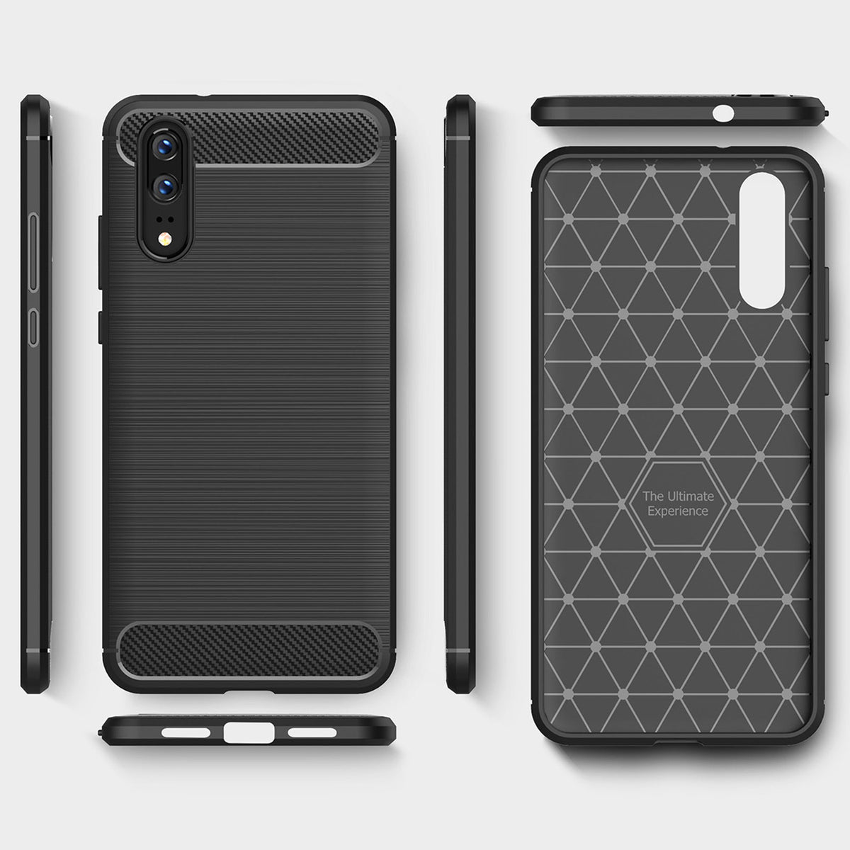 Futrola za Huawei P20, Techsuit, Karbon, Crna