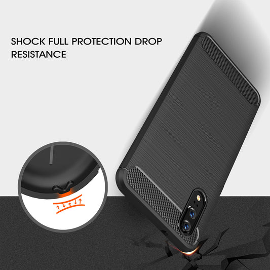 Futrola za Huawei P20, Techsuit, Karbon, Crna