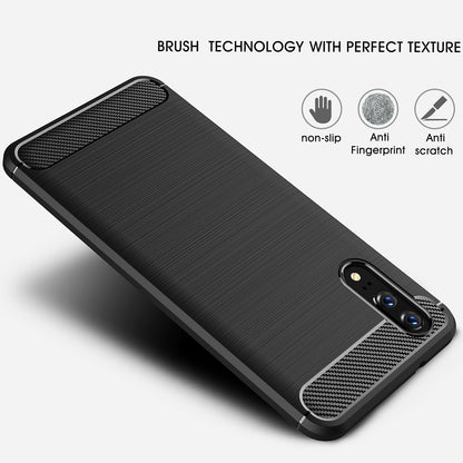 Futrola za Huawei P20, Techsuit, Karbon, Crna