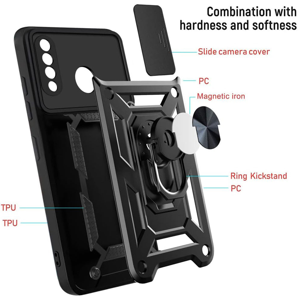 Futrola za Huawei P30 lite New Edition / P30 lite, Techsuit, CamShield, Crna
