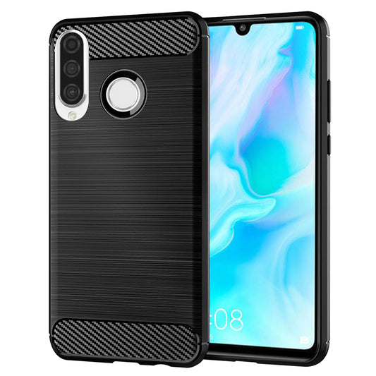 Futrola za Huawei P30 lite New Edition / P30 lite, Techsuit, Karbon, Crna