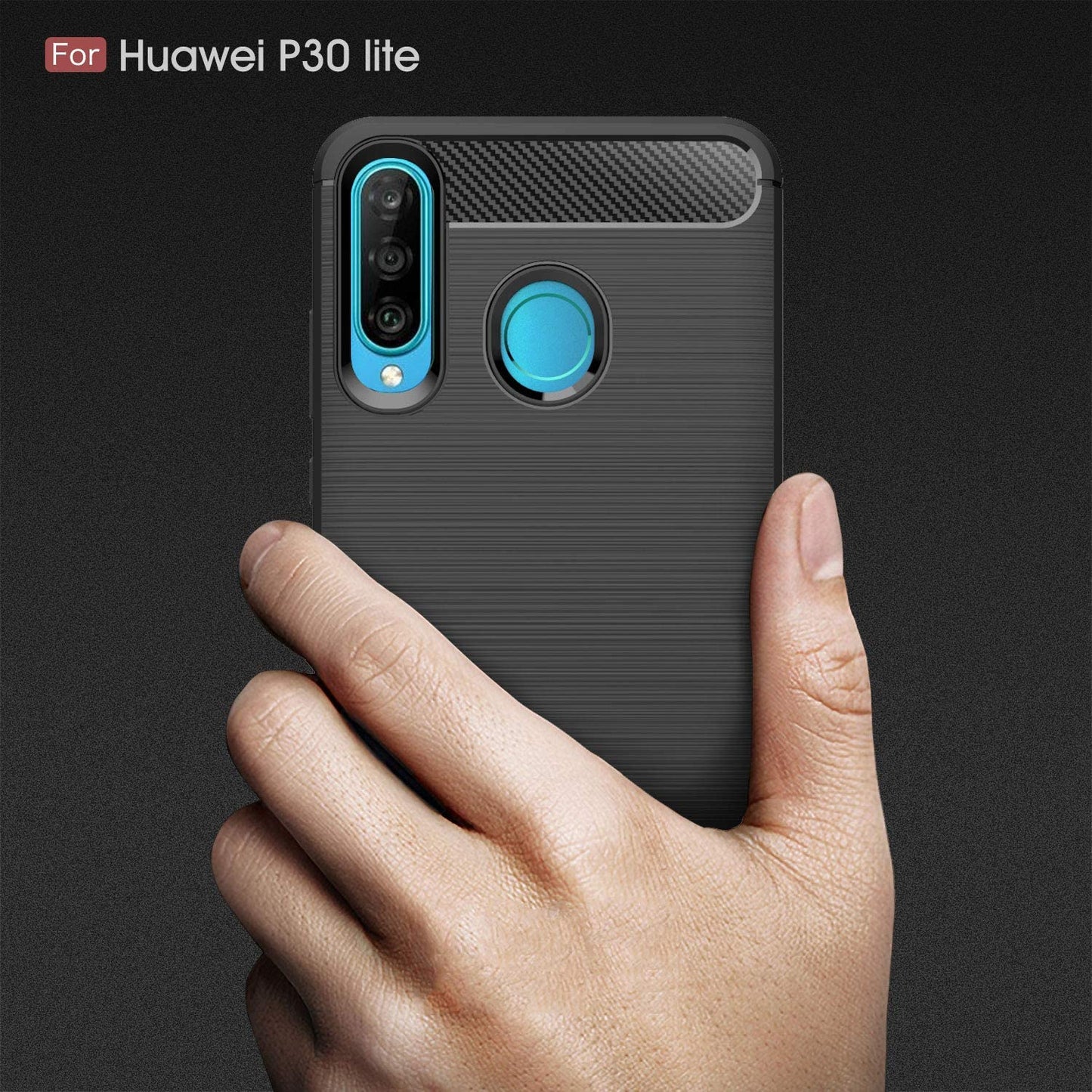 Futrola za Huawei P30 lite New Edition / P30 lite, Techsuit, Karbon, Crna
