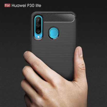 Futrola za Huawei P30 lite New Edition / P30 lite, Techsuit, Karbon, Crna