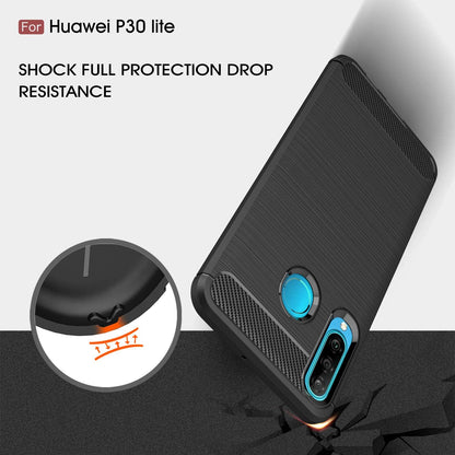 Futrola za Huawei P30 lite New Edition / P30 lite, Techsuit, Karbon, Crna
