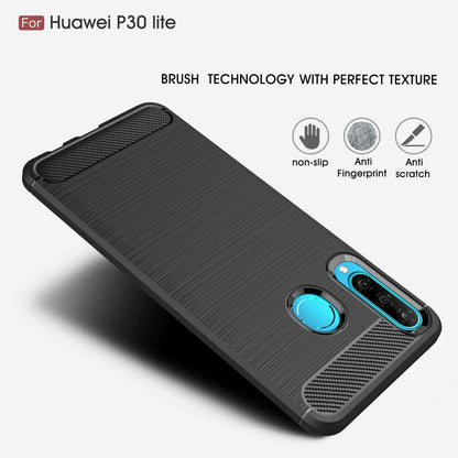 Futrola za Huawei P30 lite New Edition / P30 lite, Techsuit, Karbon, Crna