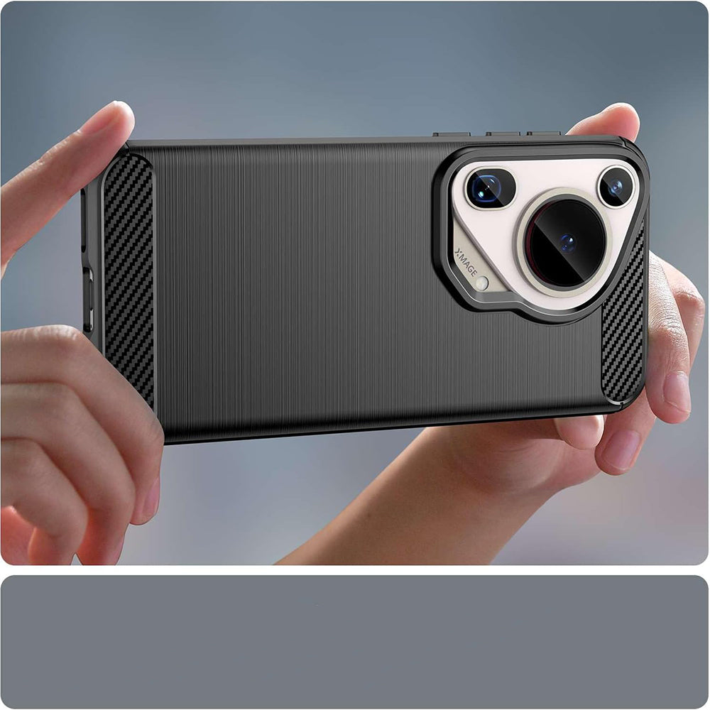 Futrola za Huawei Pura 70 Ultra, Techsuit, Karbon, Crna