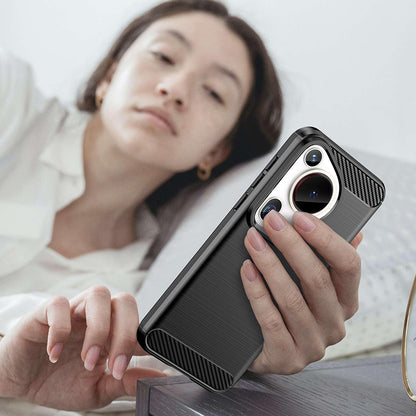 Futrola za Huawei Pura 70 Ultra, Techsuit, Karbon, Crna