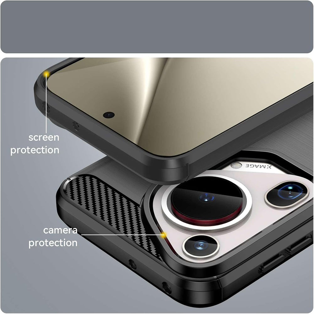 Futrola za Huawei Pura 70 Ultra, Techsuit, Karbon, Crna