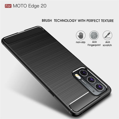 Futrola za Motorola Edge 20, Techsuit, Karbon, Crna
