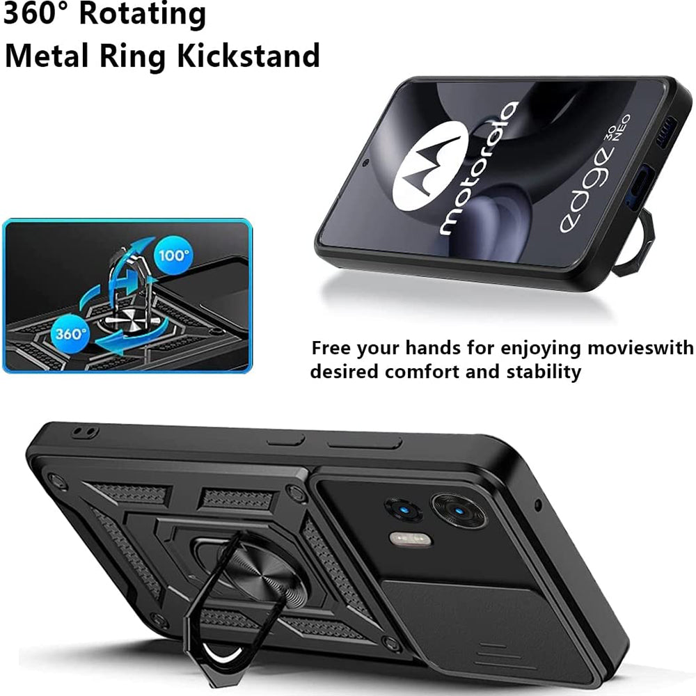 Futrola za Motorola Edge 30 Neo, Techsuit, CamShield, Crna