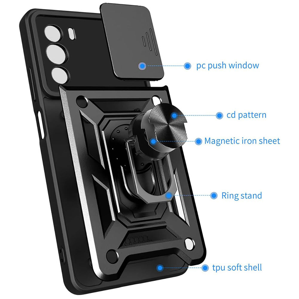 Futrola za Motorola Edge 30, Techsuit, CamShield, Crna
