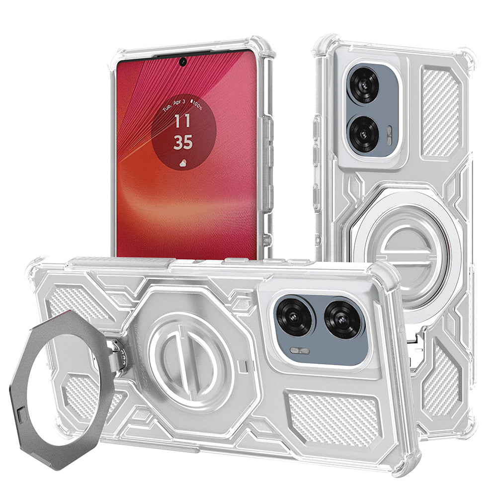 Futrola za Motorola Edge 50 Fusion, Techsuit, Carbon Shield Pro, Bela