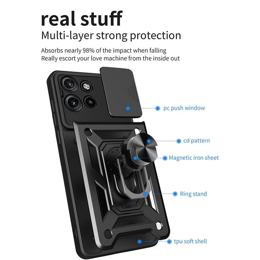 Futrola za Motorola Edge 50, Techsuit, CamShield, Crna