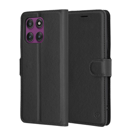 Futrola za Motorola Edge 60 Pro, Techsuit, Leather Folio, Crna