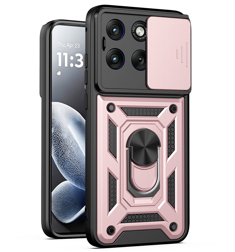 Futrola za Motorola Edge 70 Fusion, Techsuit, CamShield, Roze Zlatna